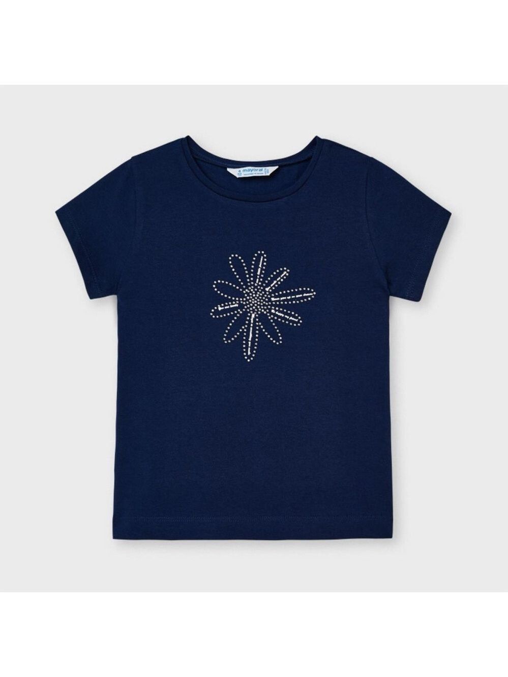 Size 7 Girls Mayoral Dark Blue Tee with Star Design